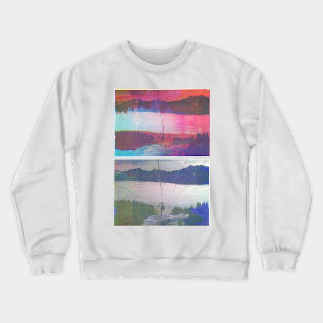 Skiing With Double Vision Crewneck Sweatshirt by johnjohnjohnjohn